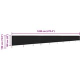 Vjetrobran s 9 panela od tkanine 1200 x 160 cm crni | shoptok.hr