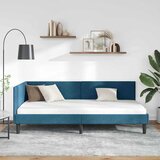  Kutni okvir kreveta s uzglavljem Plava 90 cm x 190 cm Baršun | Eponuda.ba