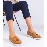 Gemre Brown women's eco-suede moccasins with embellishment Balada | Shoptok.si