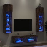 vidaXL 6-dijelni zidni TV elementi s LED svjetlima boja hrasta drveni | shoptok.hr
