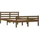  Posteljni okvir medeno rjav iz trdnega lesa 120x190 cm 4FT, (20643620) | Shoptok.si