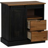  Komoda HALDEN s kliznim vratima crna 80x40x80 cm puno drvo | Eponuda.com