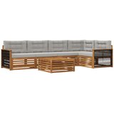 vidaXL Zunanja garnitura za sedenje 6 pcs Naravna in svetlo siva, (5000282685) | Shoptok.si