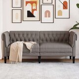 vidaXL Kavč dvosed Chesterfield taupe tkanina | Shoptok.si