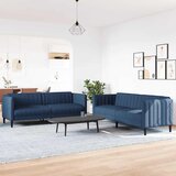  2-dijelni set sofa plavi od tkanine | Eponuda.com