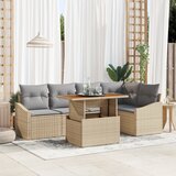 vidaXL 6-dijelni set vrtne sofe s jastučićima bež poli ratan | shoptok.hr