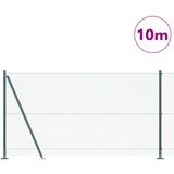 vidaXL varjena žičnata ograja z 7 flanged stebri Zelena 1.2x10 m Jeklo | Shoptok.si