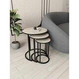 Hanah home set od 3 pomoćna stola Milas 3, crni / travertin Cene
