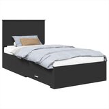  Krevetna konstrukcija s uzglavljem Crna i srebrna 90 x 200 cm | shoptok.hr