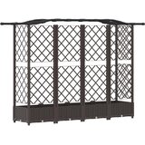  Povišeni krevet s mrežom i krovom Smeđa 203,5 x 40 x 125 cm PP | shoptok.hr