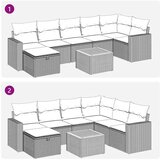  8-dijelni set vrtnih sofa od poliratana s jastucima bež | shoptok.hr