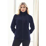 Dewberry 80514 Full Zipper Fleece Jacket-NAVY BLUE