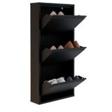 Hanah home Ormar za cipele 3 Piece Metal Black | ePonuda.com