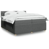 Maison Chic Box spring postelja - Vzmetna postelja z vzmetnico temno siva 200x200 cm blago SL11736, (21902764) | Shoptok.si