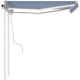  Tenda na ručno uvlačenje s LED svjetlima 3 5x2 5 m plavo-bijela | shoptok.hr