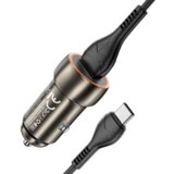 hoco. avtopolnilec Z46 Guerrero QC 18W USB-A s kablom Type C - črn | Shoptok.si