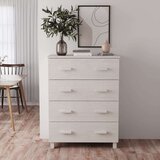 vidaXL komoda bela 79x40x103,5 cm trdna borovina | Shoptok.si