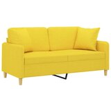  Kavč dvosed z blazinami svetlo rumen 140 cm blago | Shoptok.si