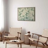  Slika - Watercolor Botanical Motif Delicate Green-Beige Leaves 60x40 U prirodnom drvenom okviru | shoptok.hr