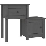 Maison Chic Nočna omarica - Nočna miza siva 79,5x38x65,5 cm trdna borovina, (21688771) Cene