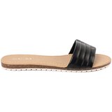Shelvt Classic women's black flip-flops on a flat sole u