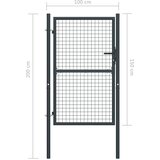  Mrežasta vrtna vrata od pocinčanog čelika 100 x 200 cm siva | shoptok.hr