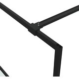 Pregrada za tuš crna 100 x 195 cm s napola mutnim staklom ESG | shoptok.hr