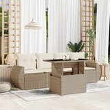vidaXL 5-dijelni vrtni set sofa s jastucima bež od poliratana | shoptok.hr