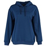 Trendyol Indigo Printed Boyfriend Raised Knitted Sweatshirt | shoptok.hr