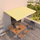 Tenda na ručno uvlačenje 500 x 350 cm žuto-bijela Cijene
