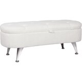 HOMCOM sedežna klop poliester, kovina 114D x 47Š x 46,5V cm Bel, (5000242517) | Shoptok.si