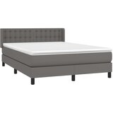 s oprugama i madracem sivi 140x190 cm od umjetne kože | shoptok.hr