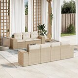 Maison Chic Seti vrtnega pohištva - Vrtna garnitura - Vrtni pohištvo set 8-delna z blazinami bež poli ratan, (21799723) | Shoptok.si