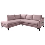 Miuform prašno roza raztegljiv kavč Charming Charlie L, levi kot | Shoptok.si