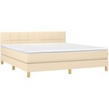  Box spring postelja z vzmetnico krem 180x200 cm blago | Shoptok.si