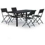  5-dijelni vrtni blagovaonski set sivo-crni | shoptok.hr