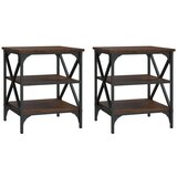 vidaXL bočni stolići 2 kom smeđi hrasta 40x42x50 cm konstruirano drvo | shoptok.hr