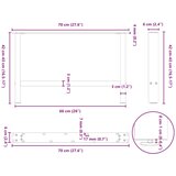  Noge za klub stolić prirodni čelik 2 kom 70 x (42-43) cm čelik | shoptok.hr