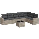Maison Chic Seti vrtnega pohištva - Vrtna garnitura - Vrtni pohištvo set 8-delna z blazinami sv. siv poli ratan, (21800482) | Shoptok.si