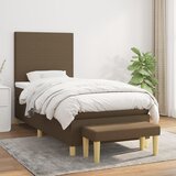 The Living Store Box spring postelja z vzmetnico temno rjava 100x200 cm blago - Box Spring Postelja, (21515729) Cene