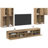  Set Zidnog TV Ormara s LED Osvjetljenjem 7 pcs hrast artisan | shoptok.hr