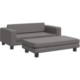  Dječja sofa s tabureom siva 100 x 50 x 30 cm od umjetne kože | shoptok.hr