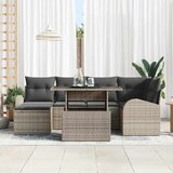  Sjedeća garnitura za vrt 7 kom. Siva Poli ratan 234 x 124 x 85 cm | shoptok.hr