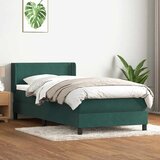 Maison Chic Box spring postelja - Vzmetna postelja z vzmetnico temno zelena 80x220 cm žamet SL12505, (21903539) | Shoptok.si