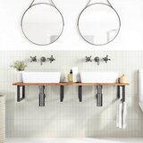  Zidna polica za umivaonik od čelika i masivnog bagremovog drva Smeđa 120 x 50 x 2 cm | shoptok.hr