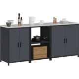 vidaXL Set za kuhinjsku pohranu 3 pcs Antracit 210 x 50 x 92 cm | shoptok.hr