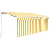 Maison Chic Ročno zložljiva tenda - Senčniki s senčilom 3x2,5 m rumena in bela, (22041625) | Shoptok.si