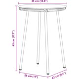 vidaXL Vrtni set za objed 3 pcs Crna, Antracit 35 x 35 x 45 cm | shoptok.hr