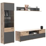 MID.YOU Dnevni Regal Mason, 3-Delno, Siva, Barva Hrasta | Shoptok.si