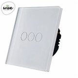 Wise wifi + rf pametni prekidač, 3 tastera - stakleni panel beli | ePonuda.com